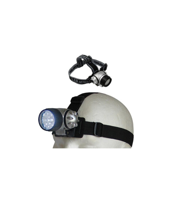Lampada Frontale Torcia Da Testa Luce 7 Led Bianchi A Batterie Pesca Sport - immagine 2