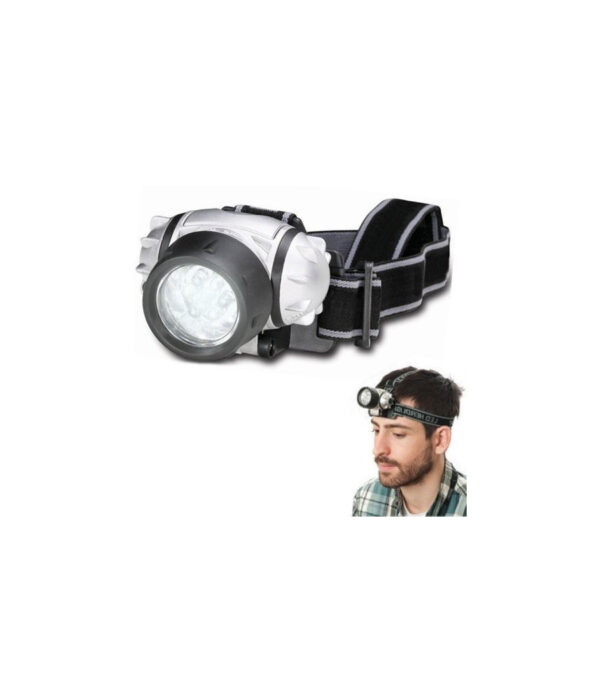Lampada Frontale Torcia Da Testa Luce 7 Led Bianchi A Batterie Pesca Sport