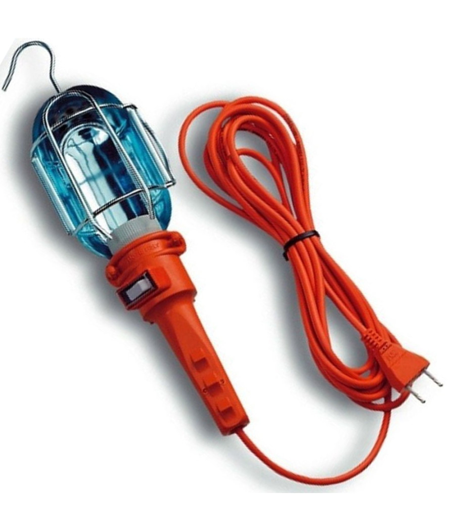 Lampada Portatile Con 10 Mt Di Cavo Gancio Lavoro Viaggio Auto Camper Roulotte