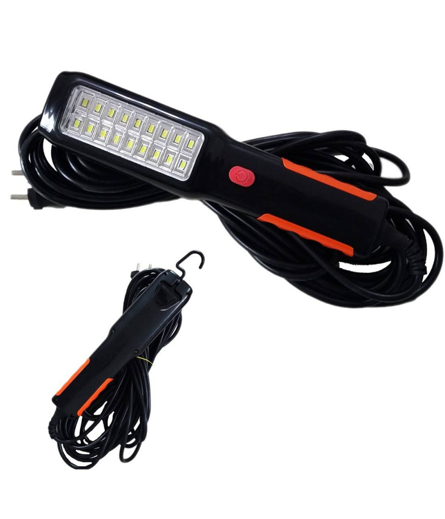 Lampada Torcia 18 Led Smd Lavoro Gancio 10mt 12 Volt Officina Auto Meccanica - immagine 2