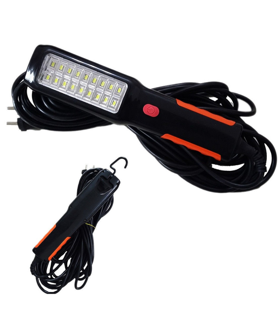 Lampada Torcia 18 Led Smd Lavoro Gancio 10mt 220volt Officina Auto Meccanica