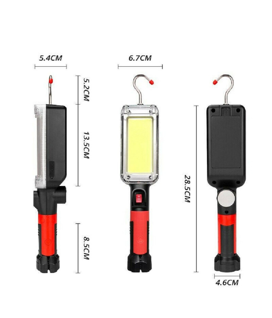 Lampada Torcia Lavoro Base Calamitata Portatile 20w Led Ricaricabile 8859-b - immagine 2