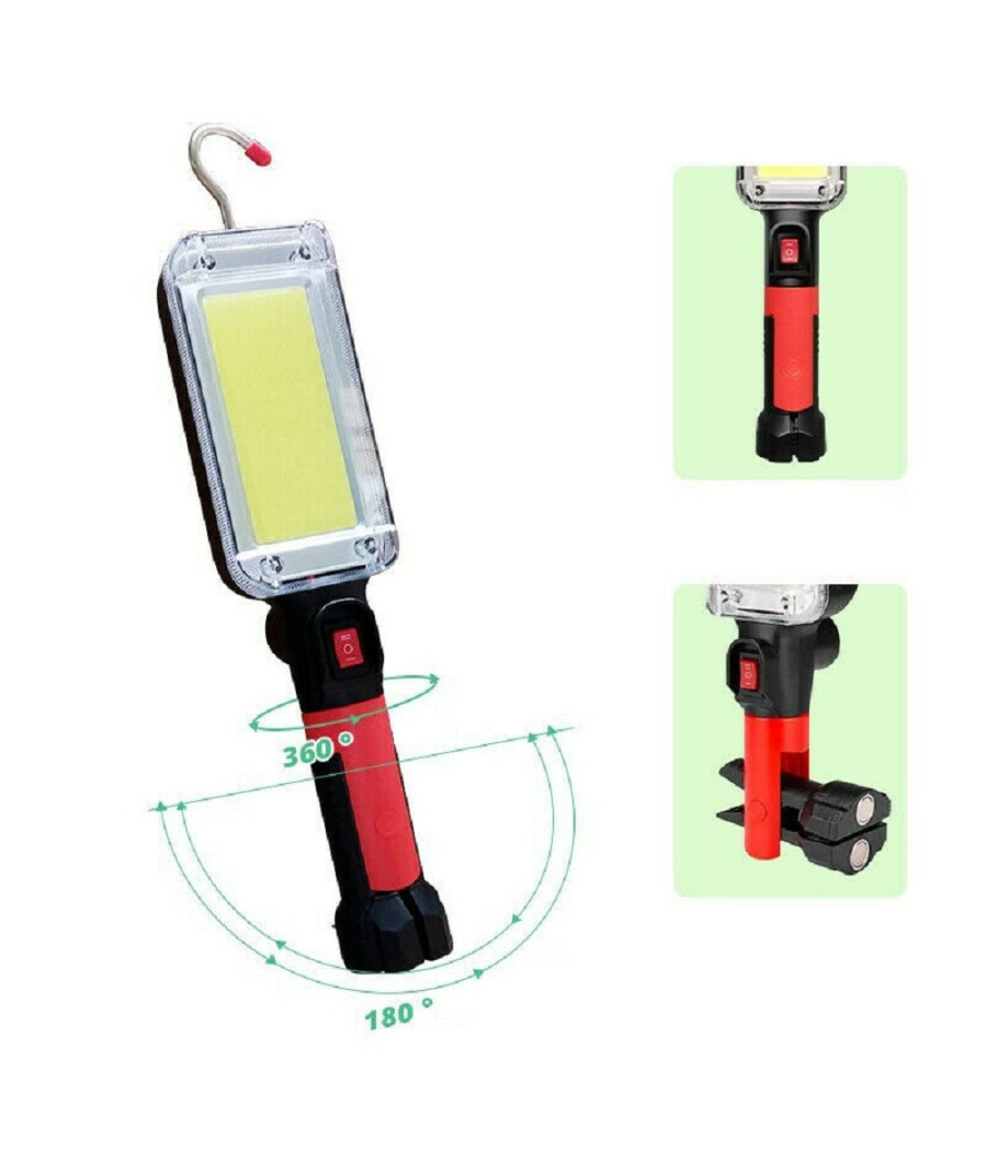Lampada Torcia Lavoro Base Calamitata Portatile 20w Led Ricaricabile 8859-b - immagine 3