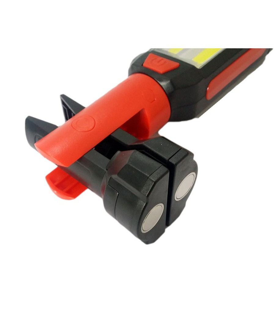 Lampada Torcia Lavoro Calamita Led Ricaricabile Martello Rompi Vetro Cintura Usb - immagine 3