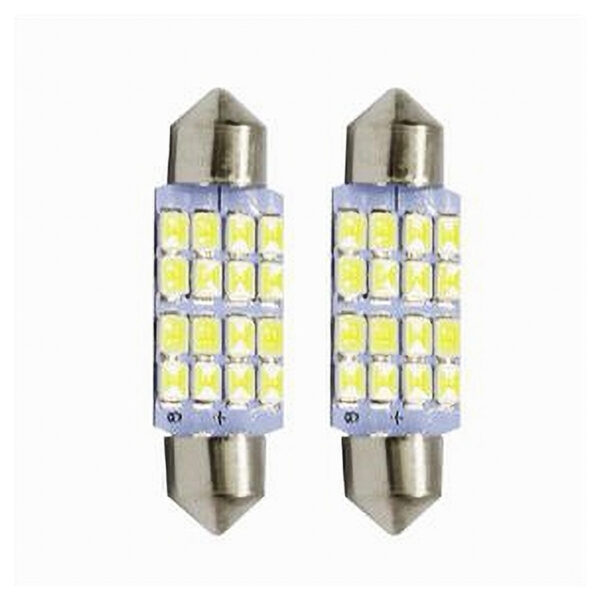 Lampadine Di Posizione 12v 16led 39mm Lampadine Ultra Luminose Maxtech Sv8.5-3528