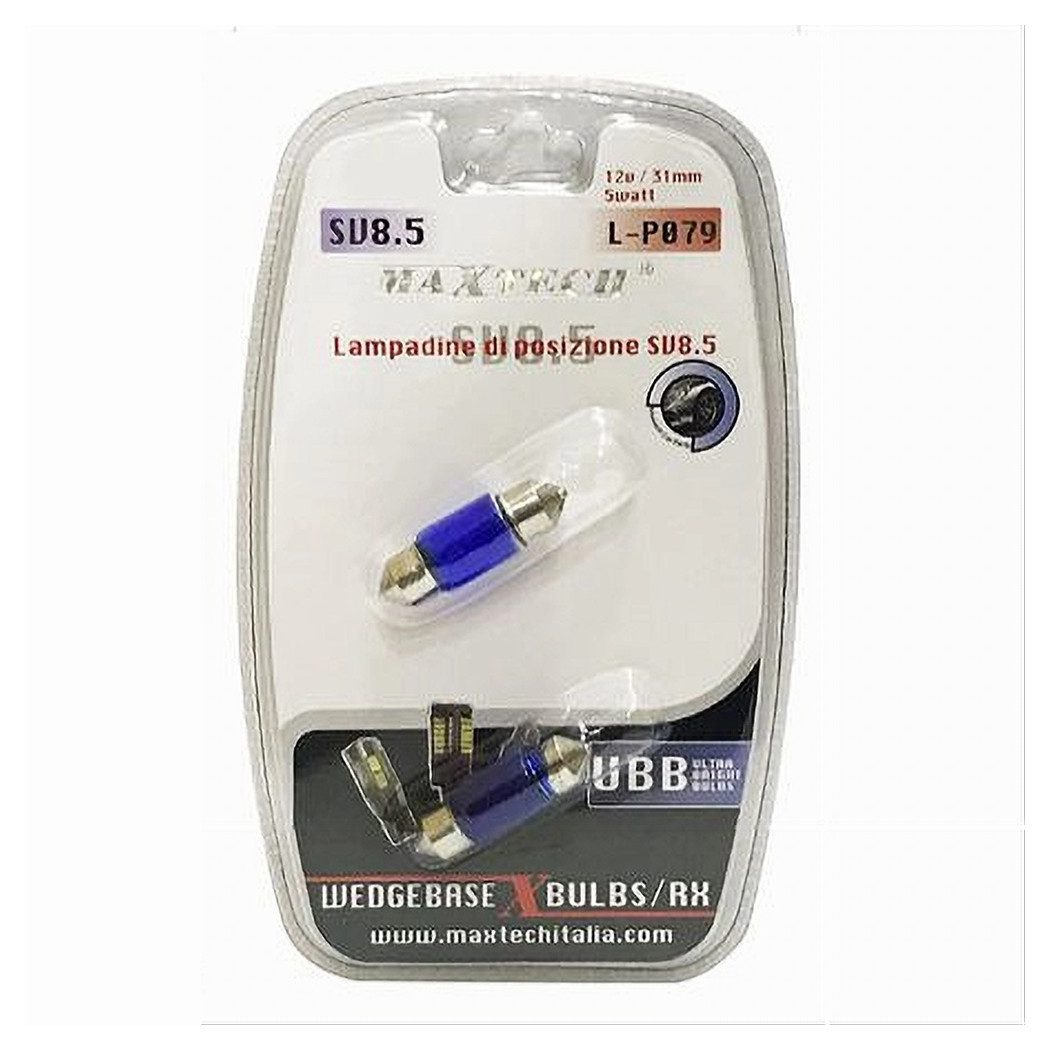 Lampadine Di Posizione Sv8.5 12v 31mm 5w Lampadine Ultra Luminose Maxtech L-p079