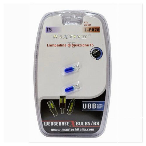 Lampadine Di Posizione T5 L-p070 12 Volt 2 Watt 6000k Luce Bianca Fredda Maxtech