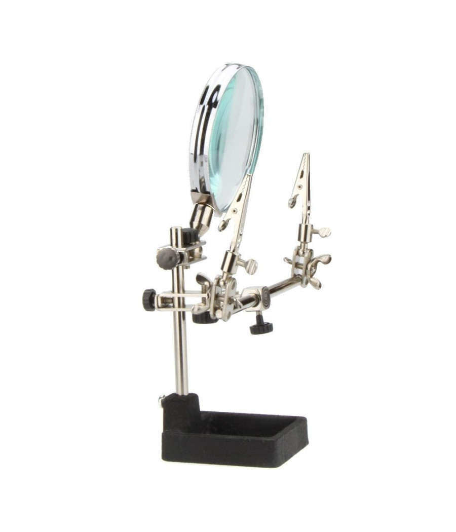 Lente Ingrandimento Con Pinze Da Tavolo Tool Riparazioni Saldature Orientabile - immagine 2