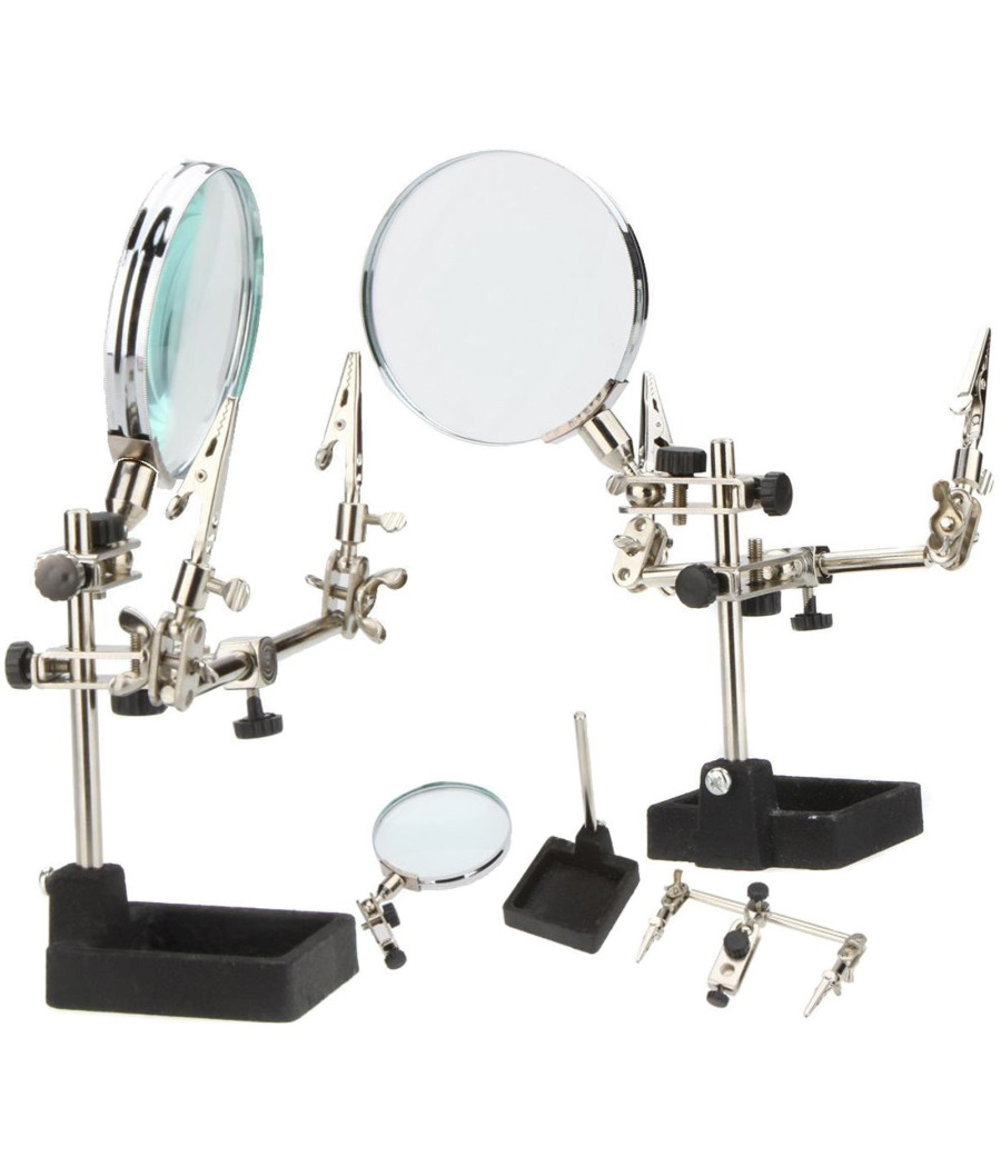 Lente Ingrandimento Con Pinze Da Tavolo Tool Riparazioni Saldature Orientabile