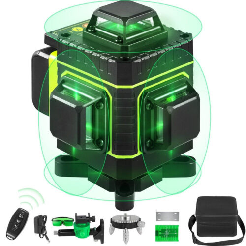 Livella Laser A Verde 16 Linee Autolivellante 4×360° Con Base Di Treppiede
