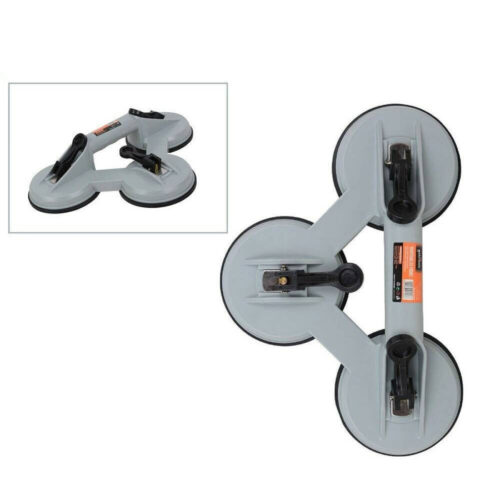 Maniglia Tripla Ventosa Sollevare Lastre Vetro Specchio Portata 140kg Bloccaggio