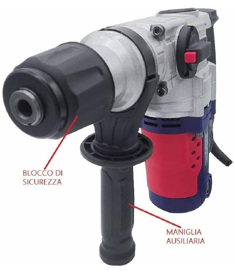 Martello Perforatore Rotativo Tassellatore Trapano 1100w Demolitore Foro Rrh26 - immagine 3