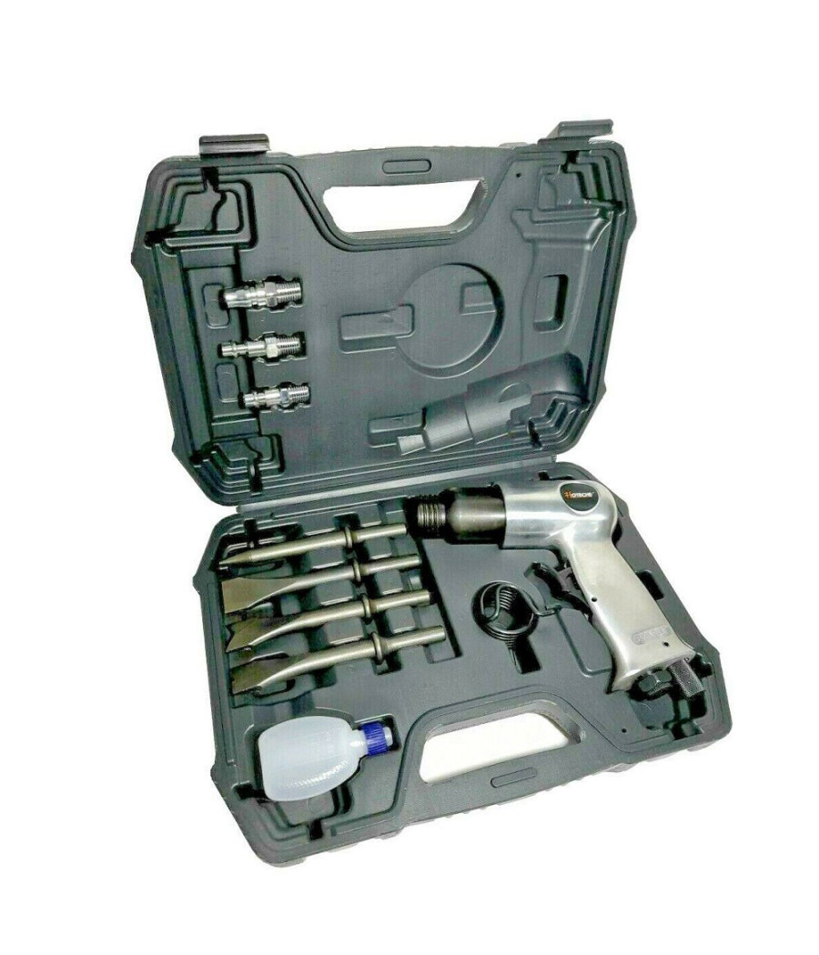 Martello Scalpello Demolitore Pneumatico Aria Compressa 4 Punte Valigia A830601