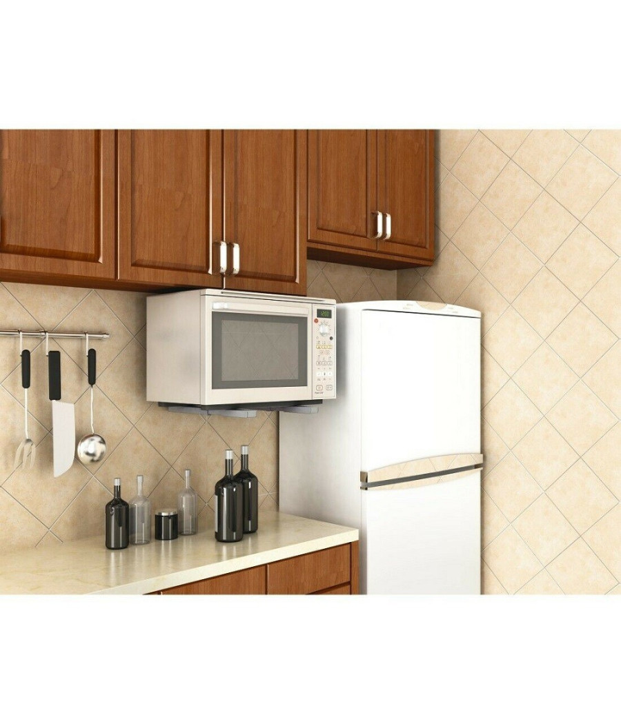 Mensole Supporti A Muro Per Forno Microonde Mensola Staffe Staffa Sospeso Cucina - immagine 3