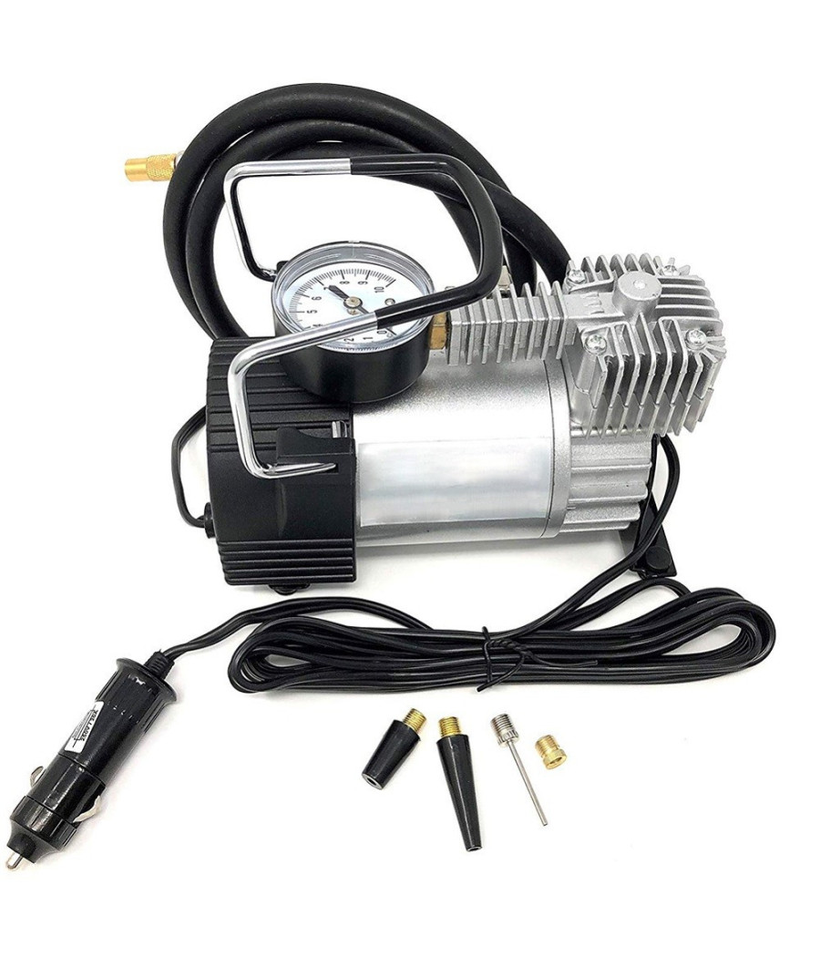 Mini Compressore Aria Portatile Auto 12v 140psi 3 Connettori Bici Gonfiabili - immagine 2