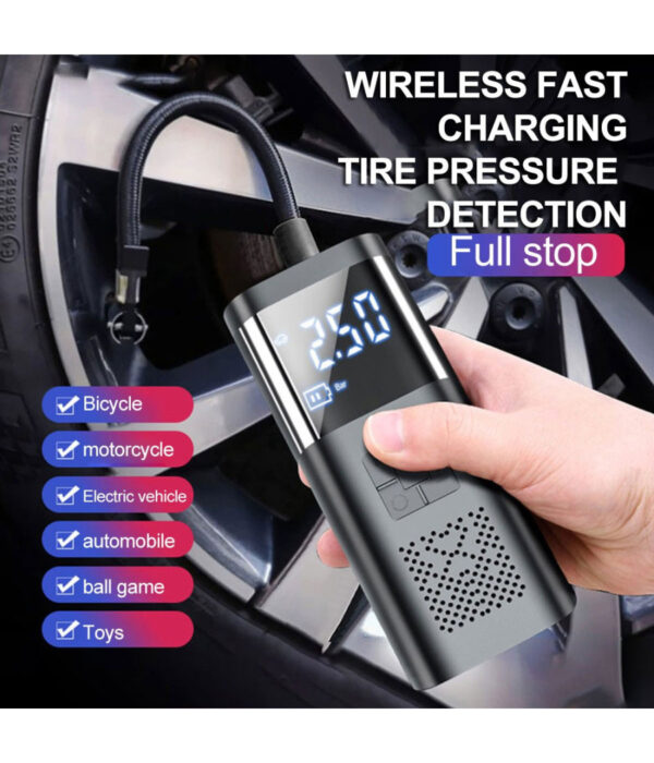 Mini Compressore Pompa Ad Aria Elettrica Auto Multifunzione Torcia Schermo Lcd - immagine 3