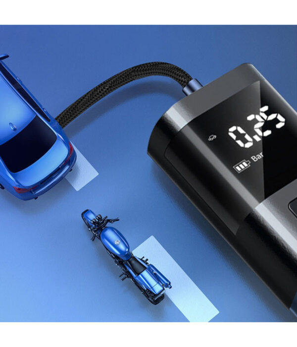 Mini Compressore Pompa Ad Aria Elettrica Auto Multifunzione Torcia Schermo Lcd
