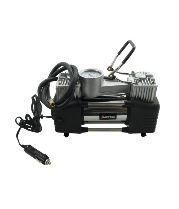 Mini Compressore Portatile 12 Volt A Doppio Cilindro Per Auto Moto + Manometro - immagine 2