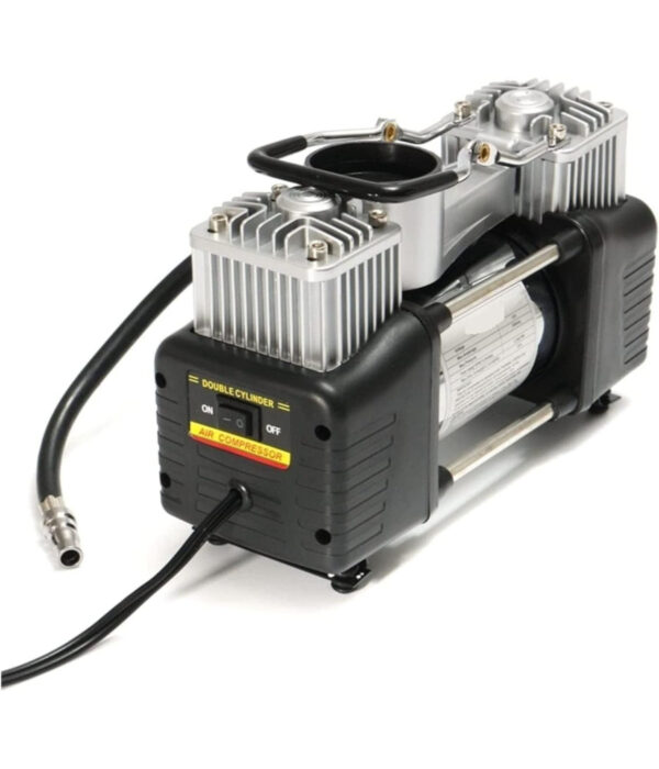 Mini Compressore Portatile 220 Volt A Doppio Cilindro Per Auto Moto + Manometro - immagine 2