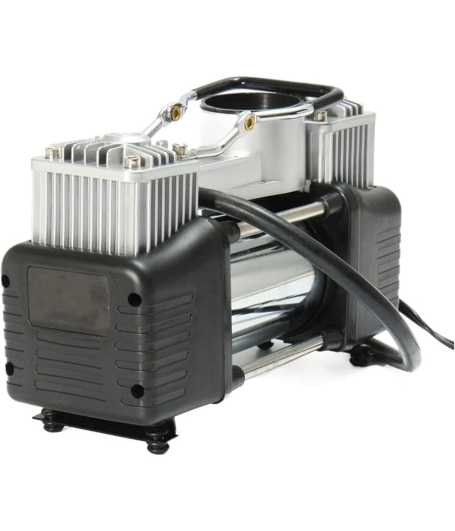 Mini Compressore Portatile 220 Volt A Doppio Cilindro Per Auto Moto + Manometro - immagine 3
