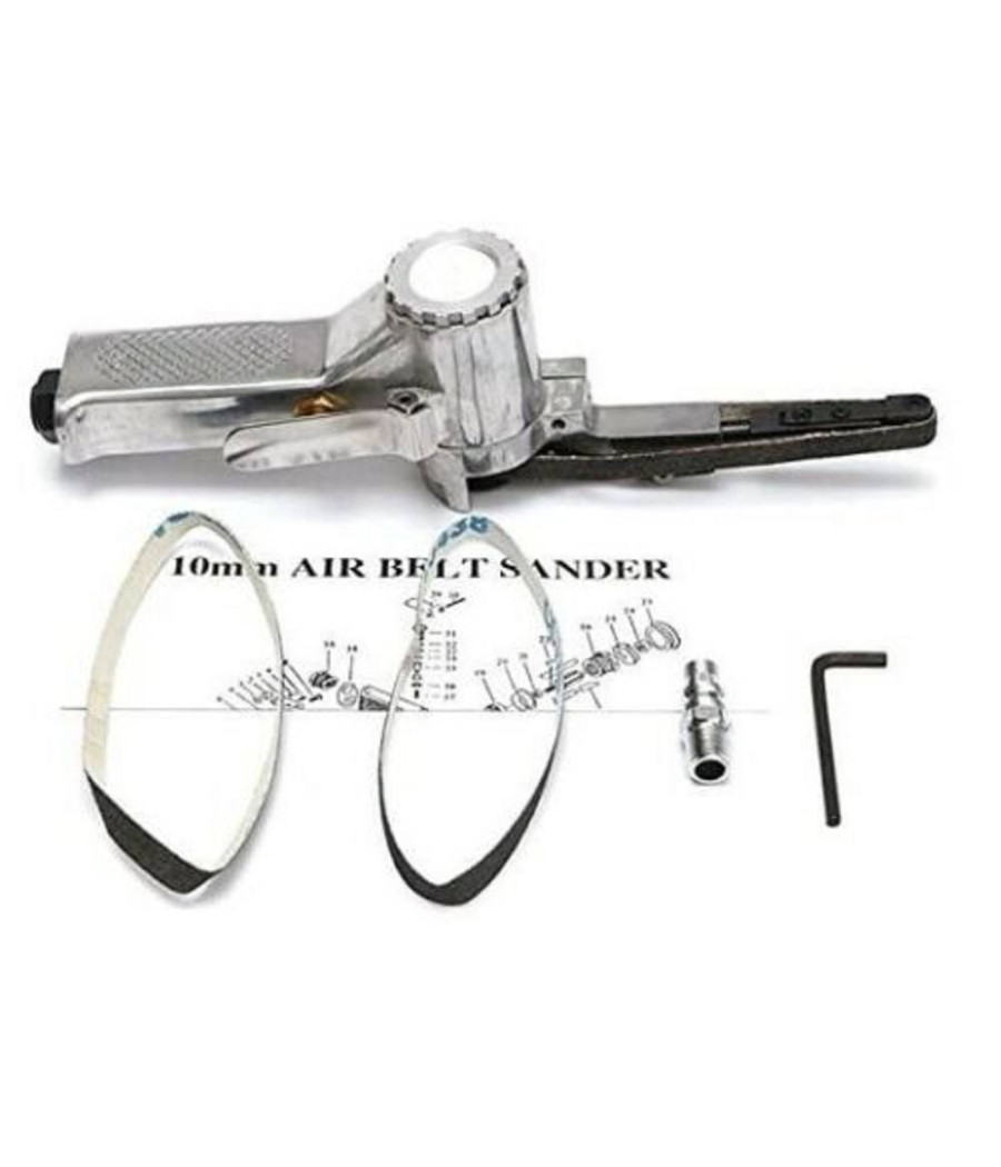 Mini Levigatrice A Nastro 10x330mm Pneumatica Ad Aria Compressa 16000 Rpm At-480 - immagine 2