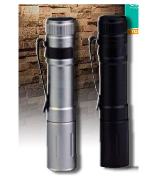 Mini Torcia Con Zoom A Led Tx-9636 A Batterie Compatta Con Custodia In Metallo - immagine 2