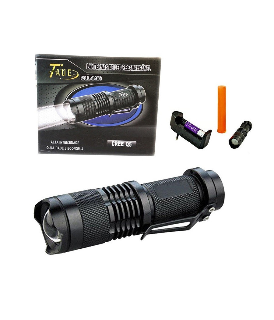 Mini Torcia Lampada Impermeabile Led Cree Luce Bianca Ricaricabile Zoom 5000 Lm