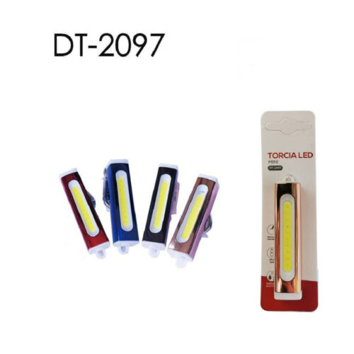 Mini Torcia Led Cob In Alluminio Portachiavi Tascabile Ip20 Vari Colori Dt-2097
