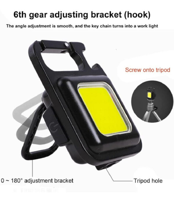 Mini Torcia Portatile Cob Ricaricabile Portachiavi Multifunzione Emergenza Pesca - immagine 2