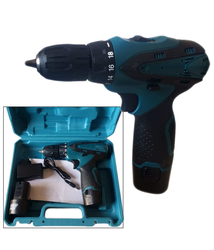 Mini Trapano Avvitatore 12volt Doppia Batteria Carica Batteria Valigetta