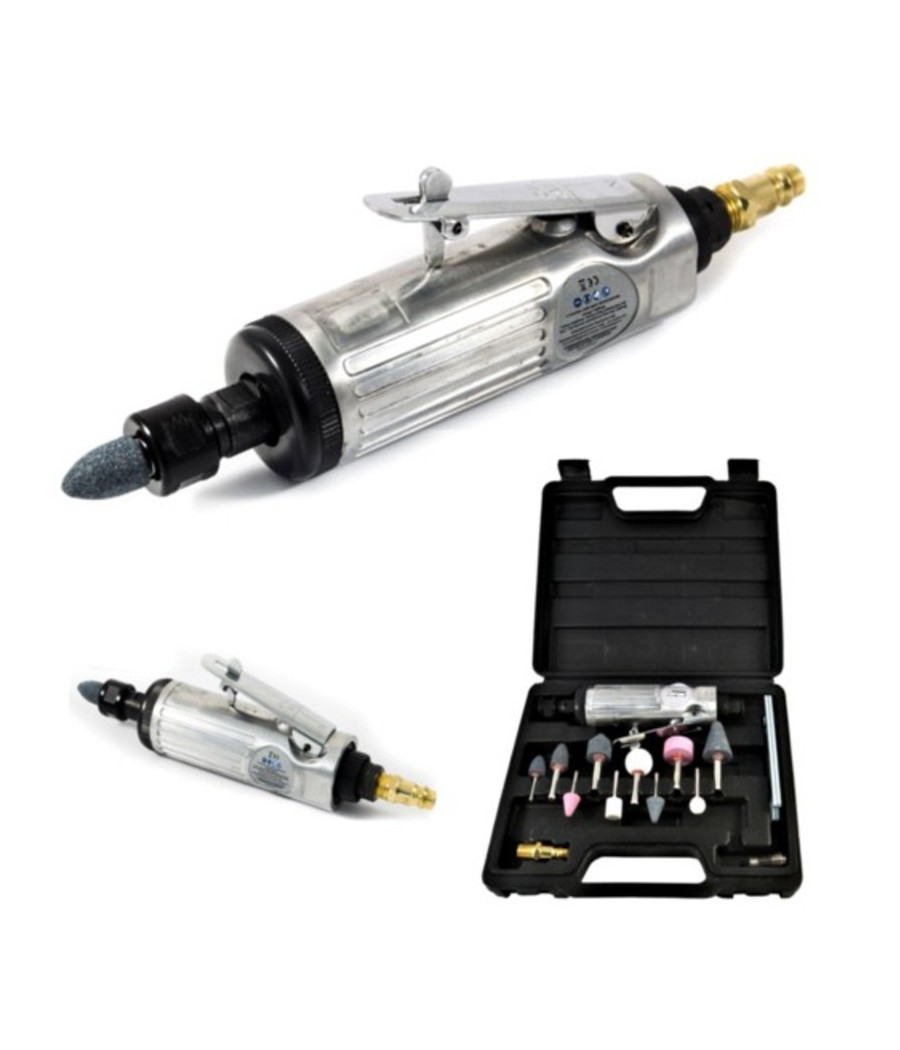 Mini Trapano Drimmel Smerigliatrice Fresatrice Ad Aria Compressa Valigetta 15 Pz