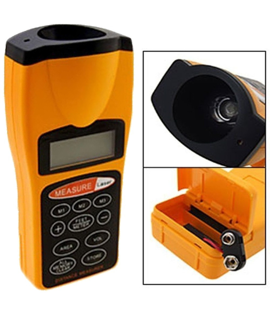 Misuratore Di Distanza Metro Puntatore Laser Ultrasuoni Display Lcd Misura 18 M