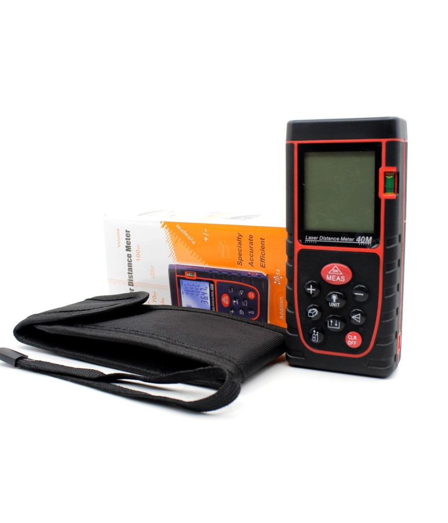 Misuratore Di Distanza Metro Puntatore Laser Ultrasuoni Display Lcd Misura 40 Mt - immagine 2