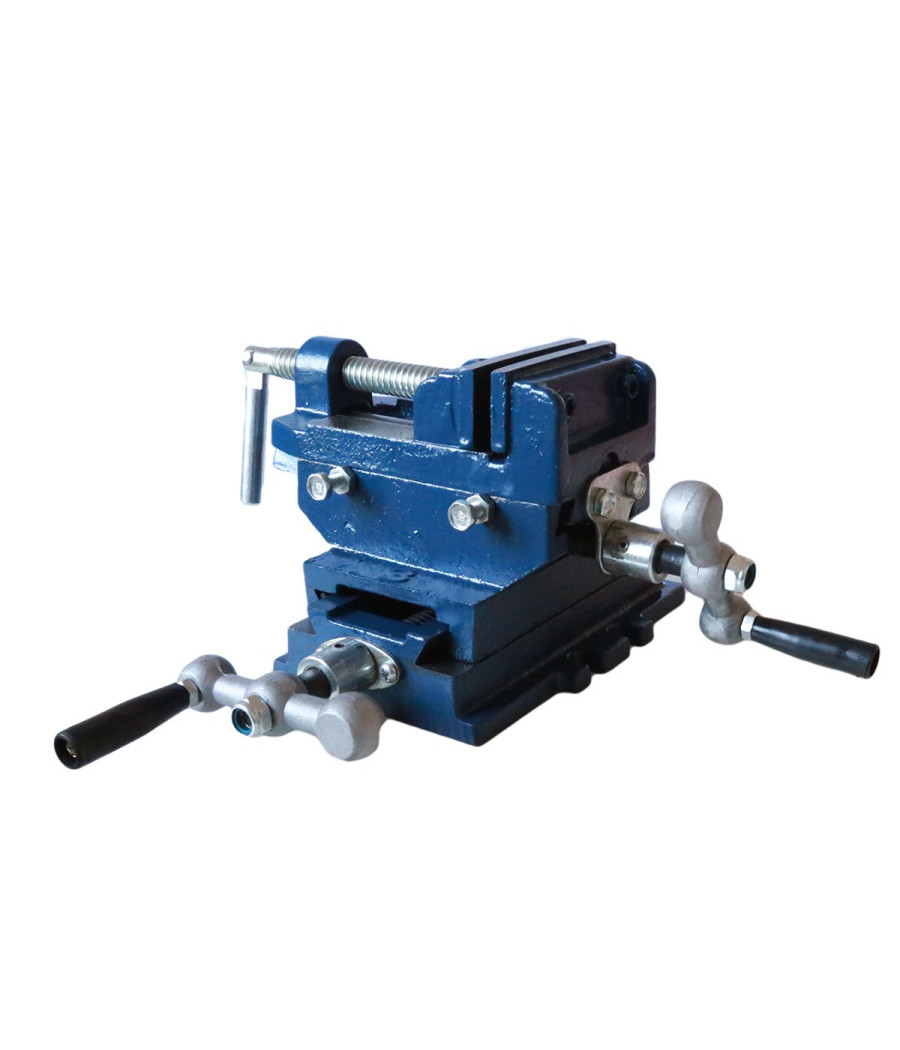 Morsa A Croce Da 75mm 3" Doppie Ganasce Per Trapano A Colonna Da Banco Bancone - immagine 2