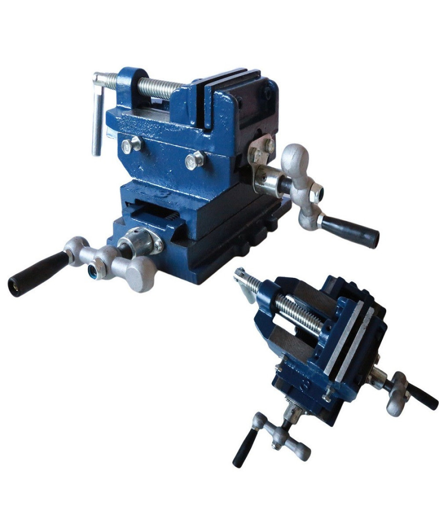 Morsa A Croce Da 75mm 3" Doppie Ganasce Per Trapano A Colonna Da Banco Bancone