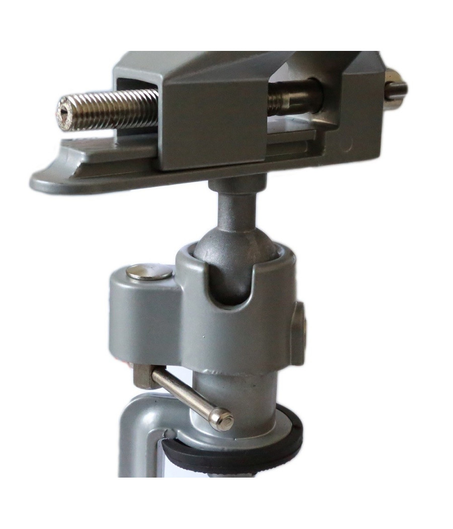 Morsa Da Banco Base Girevole Snodabile Apertura Massima 50mm Fissaggio Morsetto - immagine 3