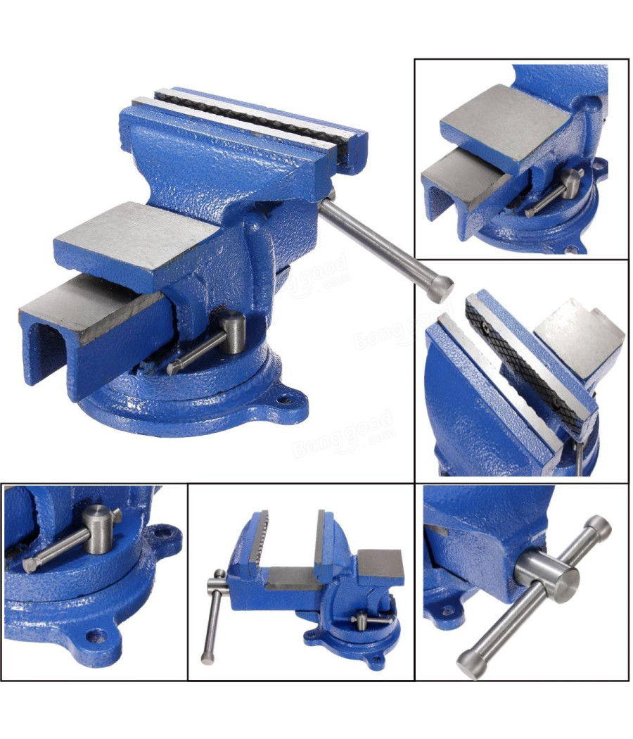 Morsa Da Banco Girevole 100 Mm Incudine Professionale In Ghisa E Acciaio