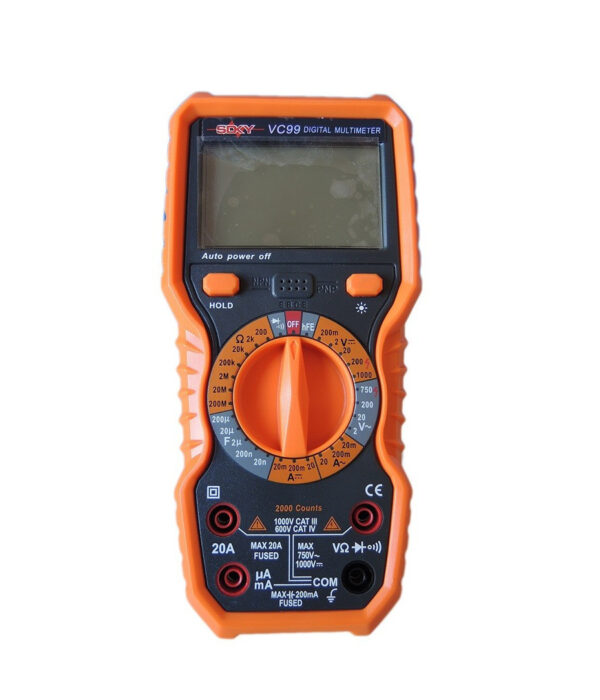 Multimetro Digitale Tester Professionale Volt Ampere Farad Ohm Puntali Vc99 - immagine 2