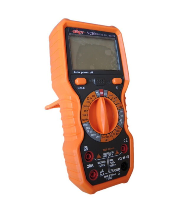 Multimetro Digitale Tester Professionale Volt Ampere Farad Ohm Puntali Vc99 - immagine 3