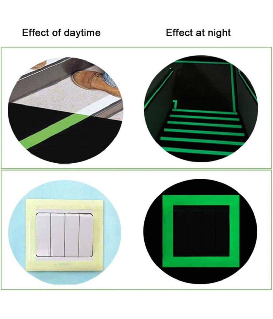 Nastro Luminoso Adesivo Fluorescente Sicurezza Impermeabile Luce Verde 5mt X 3cm - immagine 3