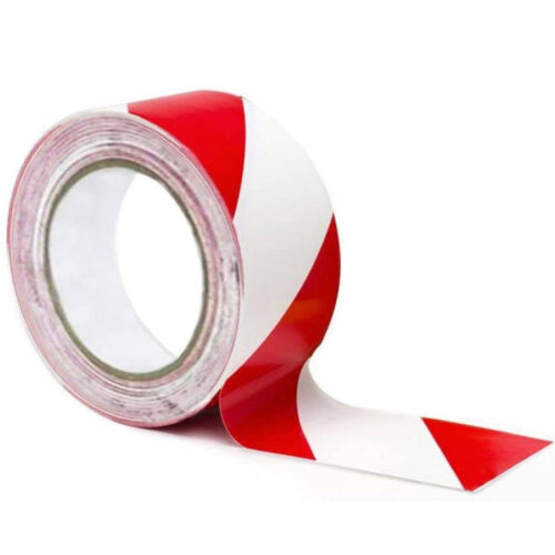 Nastro Segnaletico Di Sicurezza Rotolo Da 50 Mt Segna Percorso Bianco Rosso
