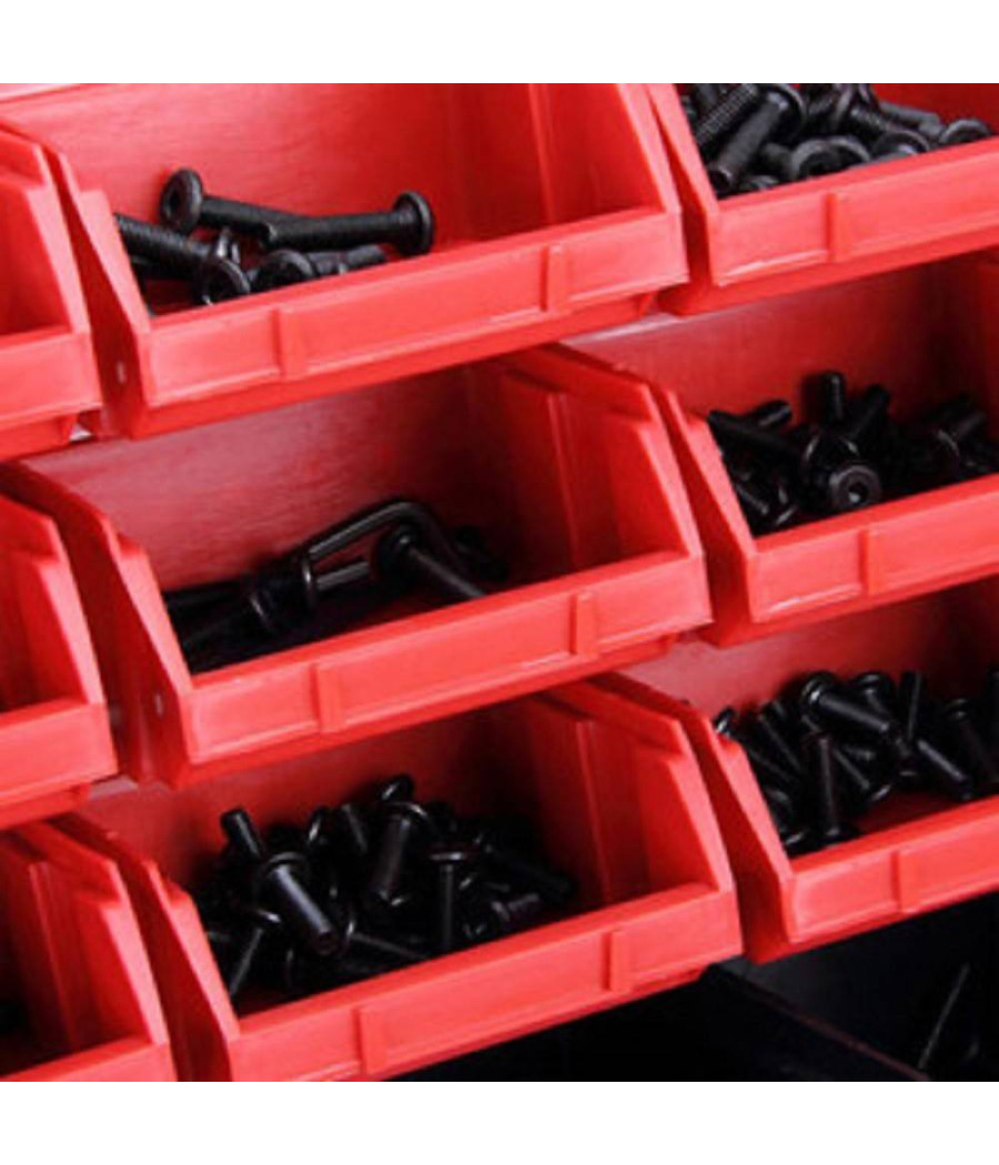 Pannello Da Parete Con 32 Box Contenitori Portautensili Organizer Porta Attrezzi - immagine 3