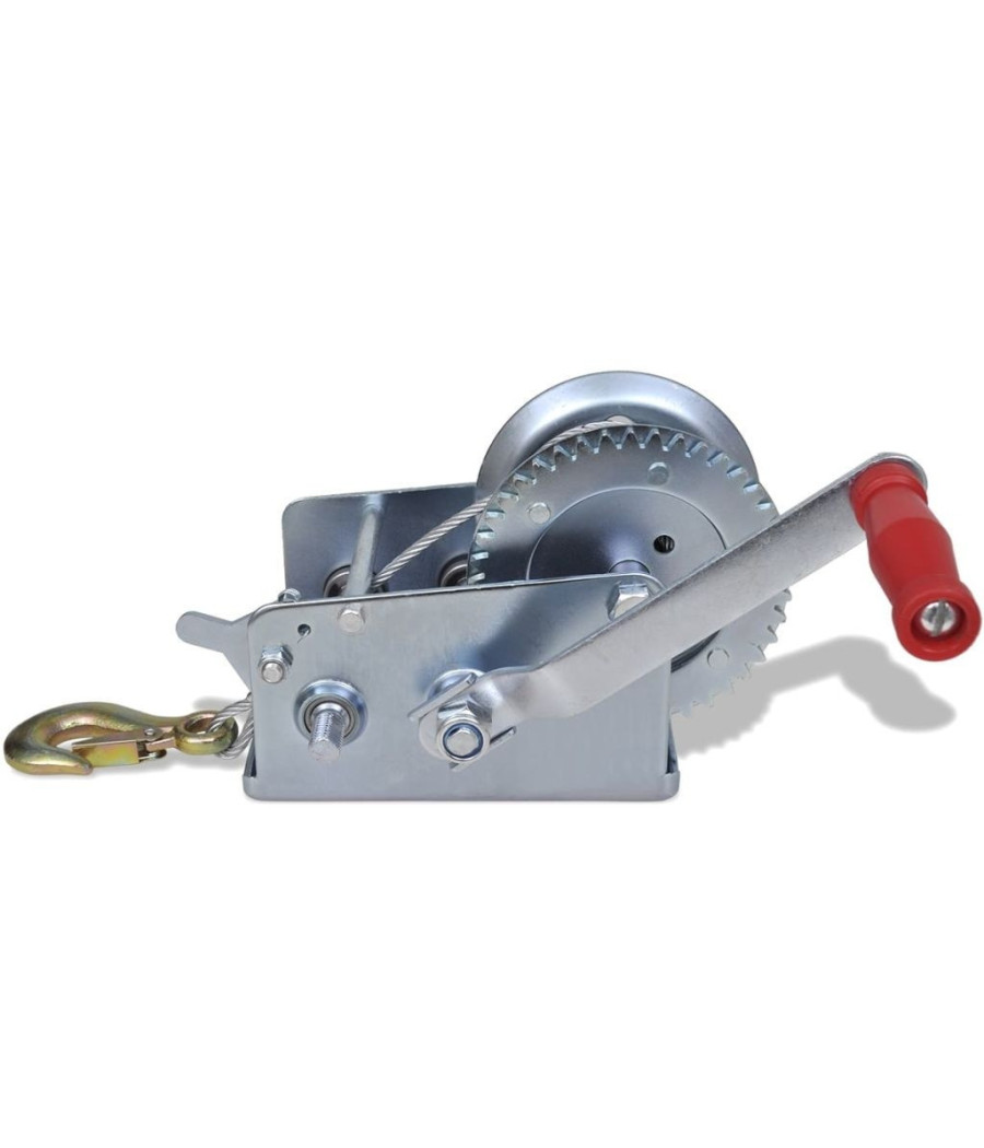 Paranco Montacarichi Verricello Gancio Manuale Argano 1350 Kg Cavo Da 10 Mt - immagine 2