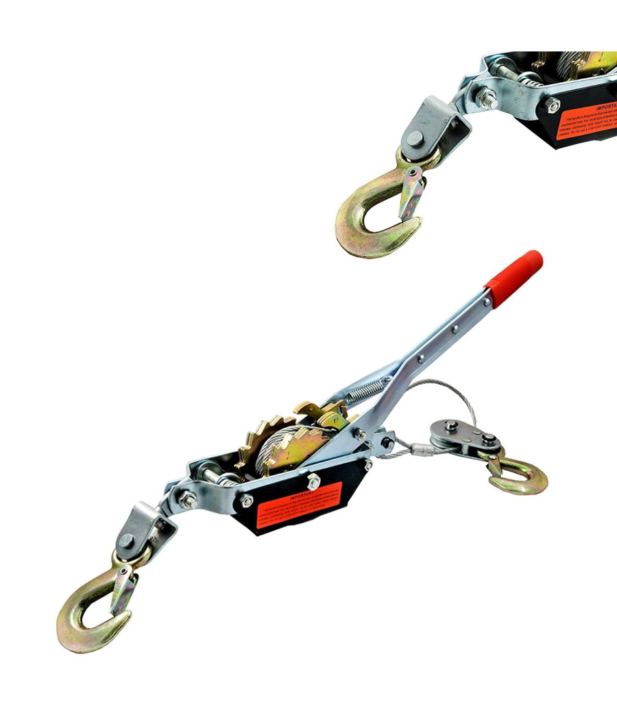 Paranco Verricello Argano Manuale Gancio Traino 2t 2 Tonnellate Fd-2t