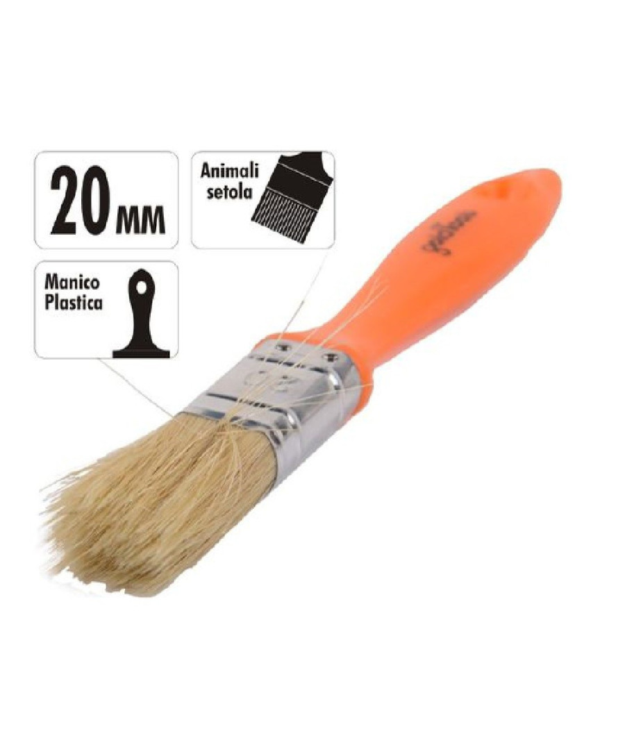 Pennello 20 Mm Pennellessa Con Manico In Plastica Per Pittura Verniciare 90253 - immagine 2