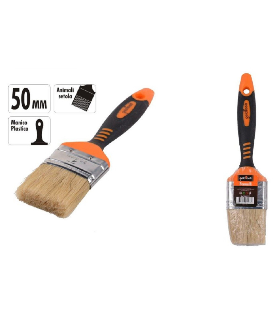 Pennello Piatto 2" 50mm Setole Morbide Pittura Vernice Manico Antiscivolo 90277