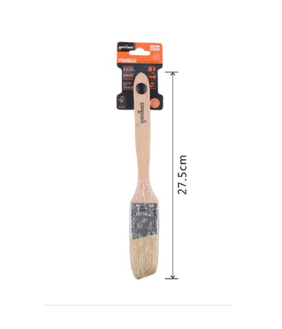 Pennello Piatto 27.5 Cm Obliquo Con Manico Legno Setole Lunghe Da Pittura 90214