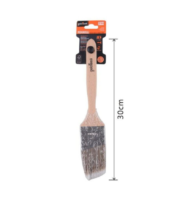 Pennello Piatto 30cm Obliquo Con Manico In Legno Setole Lunghe Da Pittura 90212