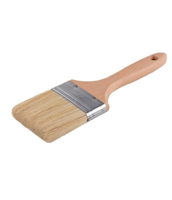 Pennello Piatto 80mm Pennellessa Manico In Legno Con Setole Lunghe Per Dipingere