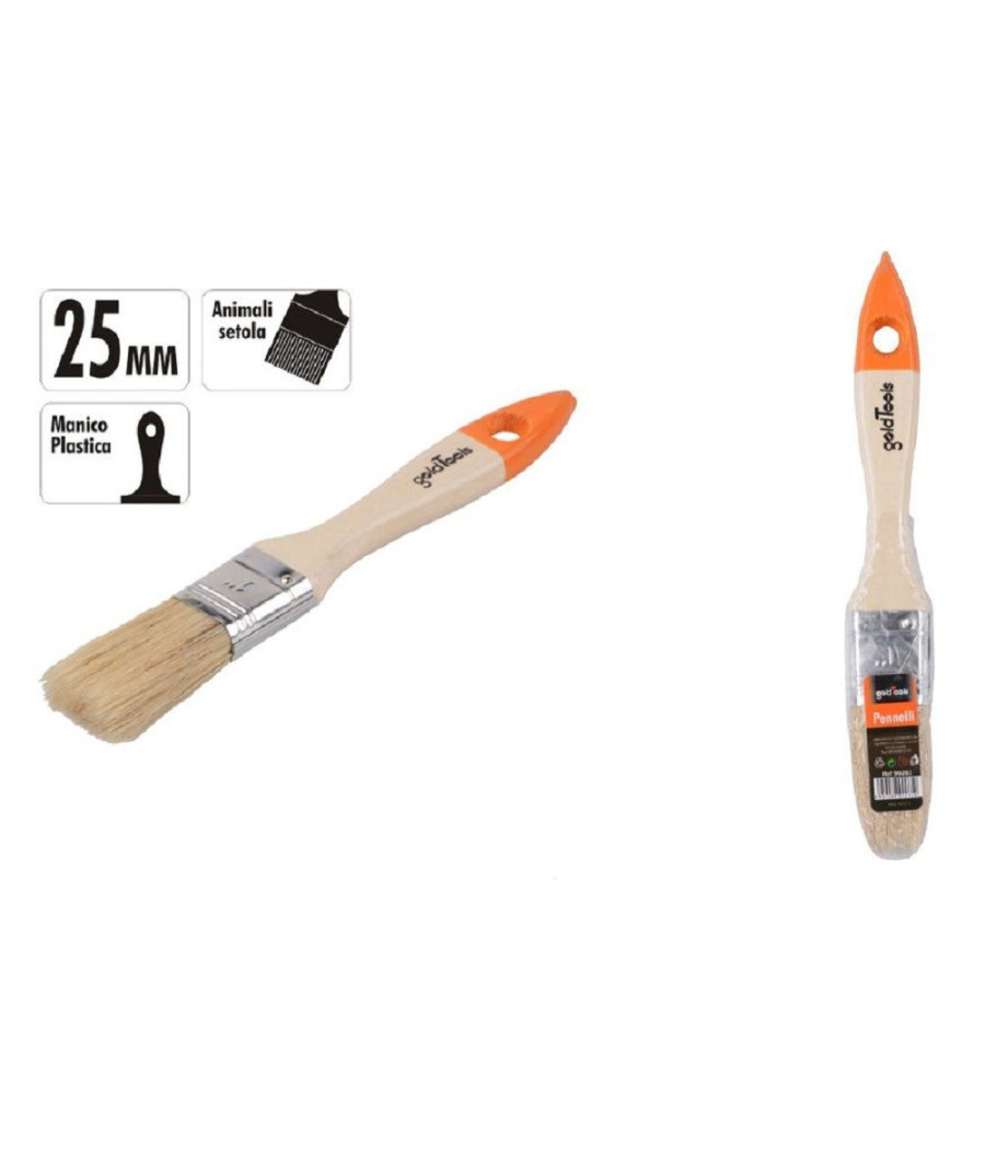 Pennello Piatto Da 1" 25 Mm Pennellessa Per Pittura Verniciare Dipingere 90261